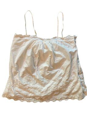 Women's GAP Embroidered Eyelet Cotton Cami Sleeveless Tank Top WHITE Large